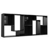 NNEVL Book Cabinet High Gloss Black 67x24x161 cm Chipboard
