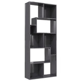 NNEVL Book Cabinet High Gloss Grey 67x24x161 cm Chipboard