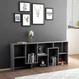 NNEVL Book Cabinet High Gloss Grey 67x24x161 cm Chipboard
