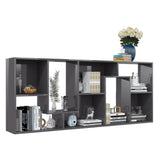 NNEVL Book Cabinet High Gloss Grey 67x24x161 cm Chipboard