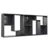NNEVL Book Cabinet High Gloss Grey 67x24x161 cm Chipboard
