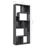 NNEVL Book Cabinet High Gloss Grey 67x24x161 cm Chipboard
