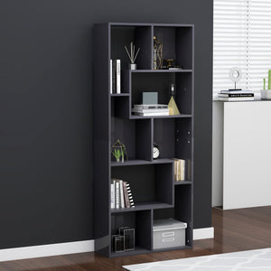 NNEVL Book Cabinet High Gloss Grey 67x24x161 cm Chipboard