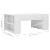 NNEVL Coffee Table High Gloss White 100x60x42 cm Chipboard
