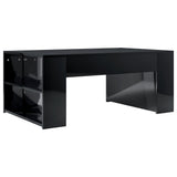 NNEVL Coffee Table High Gloss Black 100x60x42 cm Chipboard