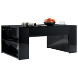 NNEVL Coffee Table High Gloss Black 100x60x42 cm Chipboard