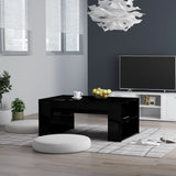 NNEVL Coffee Table High Gloss Black 100x60x42 cm Chipboard