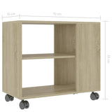 NNEVL Side Table Sonoma Oak 70x35x55 cm Engineered Wood