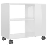 NNEVL Side Table High Gloss White 70x35x55 cm Engineered Wood