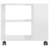 NNEVL Side Table High Gloss White 70x35x55 cm Engineered Wood