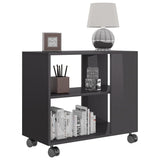 NNEVL Side Table High Gloss Grey 70x35x55 cm Engineered Wood