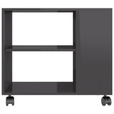 NNEVL Side Table High Gloss Grey 70x35x55 cm Engineered Wood