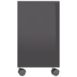 NNEVL Side Table High Gloss Grey 70x35x55 cm Engineered Wood