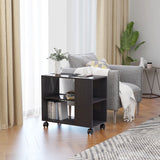 NNEVL Side Table High Gloss Grey 70x35x55 cm Engineered Wood
