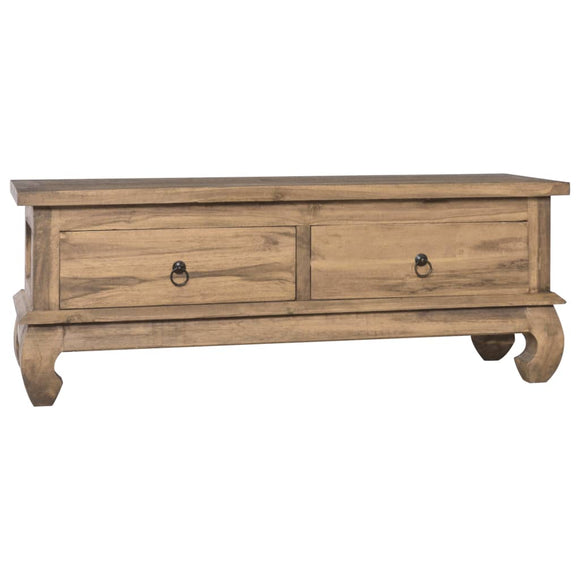 NNEVL TV Cabinet 110x35x40 cm Solid Teak Wood