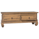 NNEVL TV Cabinet 110x35x40 cm Solid Teak Wood