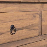 NNEVL TV Cabinet 110x35x40 cm Solid Teak Wood