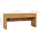 NNEVL TV Cabinet 100x35x45 cm Solid Teak Wood