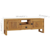 NNEVL TV Cabinet 120x32x45 cm Solid Teak Wood
