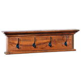 NNEVL Wall Mounted Coat Rack 70x10x20 cm Solid Teak Wood