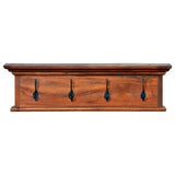 NNEVL Wall Mounted Coat Rack 70x10x20 cm Solid Teak Wood