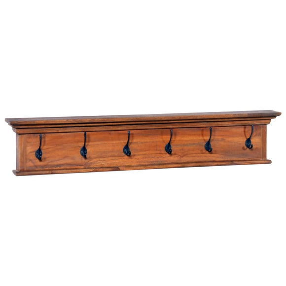 NNEVL Wall Mounted Coat Rack 100x10x20 cm Solid Teak Wood