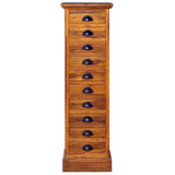 NNEVL 10-Drawer Cabinet 35x30x120 cm Solid Teak Wood
