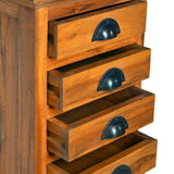 NNEVL 10-Drawer Cabinet 35x30x120 cm Solid Teak Wood