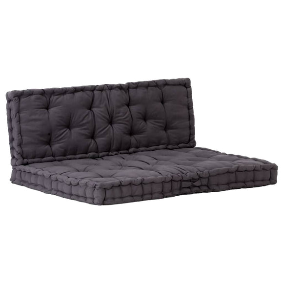 NNEVL Pallet Floor Cushions 2 pcs Cotton Black