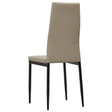 NNEVL 5 Piece Dining Set Faux Leather Cappuccino
