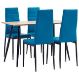 NNEVL 5 Piece Dining Set Faux Leather Sea Blue