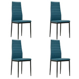 NNEVL 5 Piece Dining Set Faux Leather Sea Blue