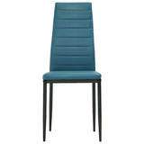 NNEVL 5 Piece Dining Set Faux Leather Sea Blue