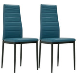 NNEVL 3 Piece Dining Set Faux Leather Sea Blue