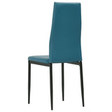NNEVL 3 Piece Dining Set Faux Leather Sea Blue