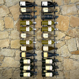 NNEVL Wall-mounted Wine Racks for 48 Bottles 2 pcs Black Iron