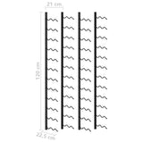 NNEVL Wall-mounted Wine Racks for 48 Bottles 2 pcs Black Iron