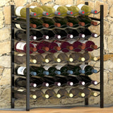 NNEVL Wine Rack for 48 Bottles Black Metal