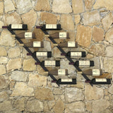 NNEVL Wall-mounted Wine Racks for 14 Bottles 2 pcs Black Metal