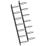 NNEVL Wall-mounted Wine Racks for 14 Bottles 2 pcs Black Metal