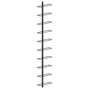 NNEVL Wall-mounted Wine Rack for 10 Bottles Black Metal