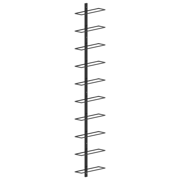 NNEVL Wall-mounted Wine Rack for 10 Bottles Black Metal