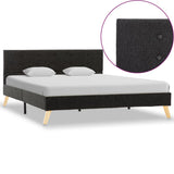 NNEVL Bed Frame Grey Fabric 137x187 cm Double Size