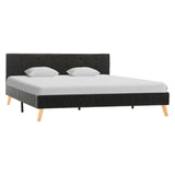 NNEVL Bed Frame Grey Fabric 137x187 cm Double Size