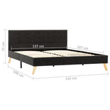 NNEVL Bed Frame Grey Fabric 137x187 cm Double Size