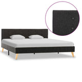 NNEVL Bed Frame Grey Fabric 153x203 cm Queen Size