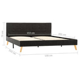 NNEVL Bed Frame Grey Fabric 153x203 cm Queen Size