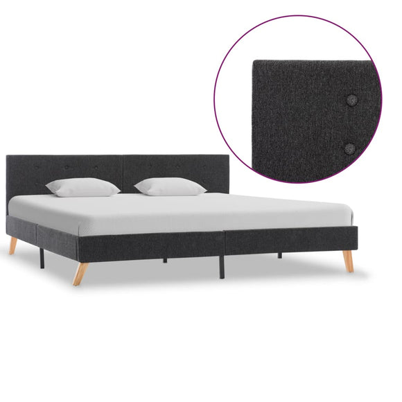 NNEVL Bed Frame Grey Fabric 183x203 cm King Size