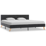 NNEVL Bed Frame Grey Fabric 183x203 cm King Size
