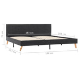 NNEVL Bed Frame Grey Fabric 183x203 cm King Size